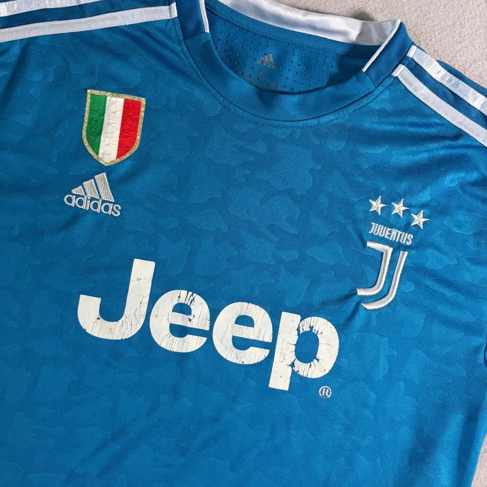 Adidas Juventus 2019/20 Away Jersey Blue Camo Mens XL Soccer Shirt 12 Jeep